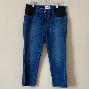 PAIGE maternity Indigo Denim Jeans with Black Panels